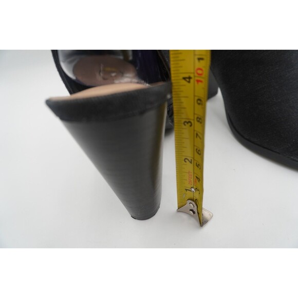 C Est 1946 Dark Denim Lace Up Side Zip Peep Toe ankle Block Heel Boots Size 11W - Picture 8 of 8